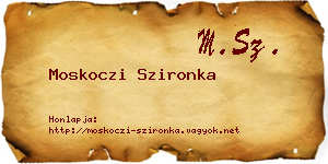 Moskoczi Szironka névjegykártya